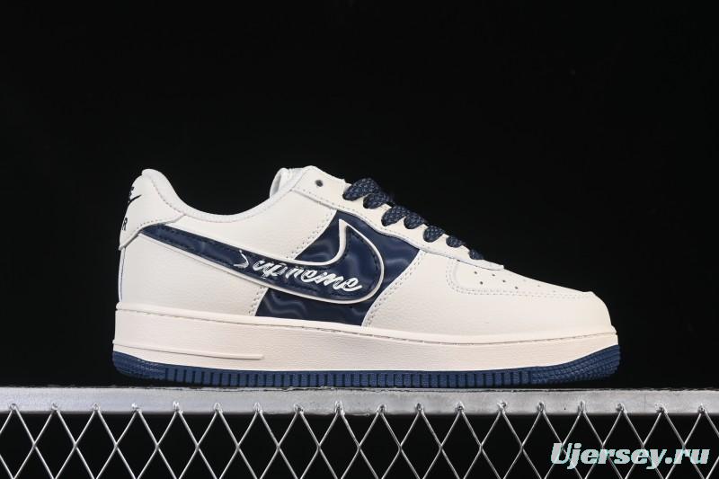 Nike Air Force 1'07 Low Supreme Co-branded Ripple Beige Blue Casual Skate Shoes - XY2025-001