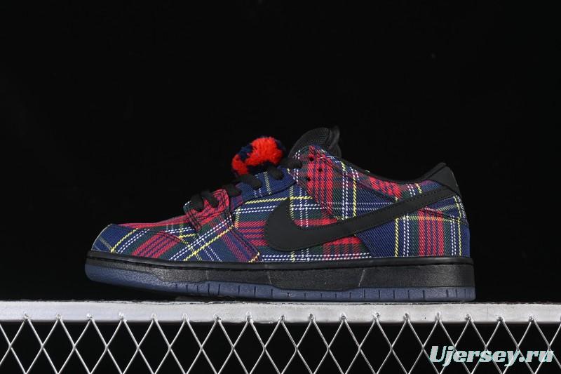 Nike SB Dunk Low Nardwuar Collaboration Scottish Plaid Low-Top Casual Skate Shoes - II1493-600
