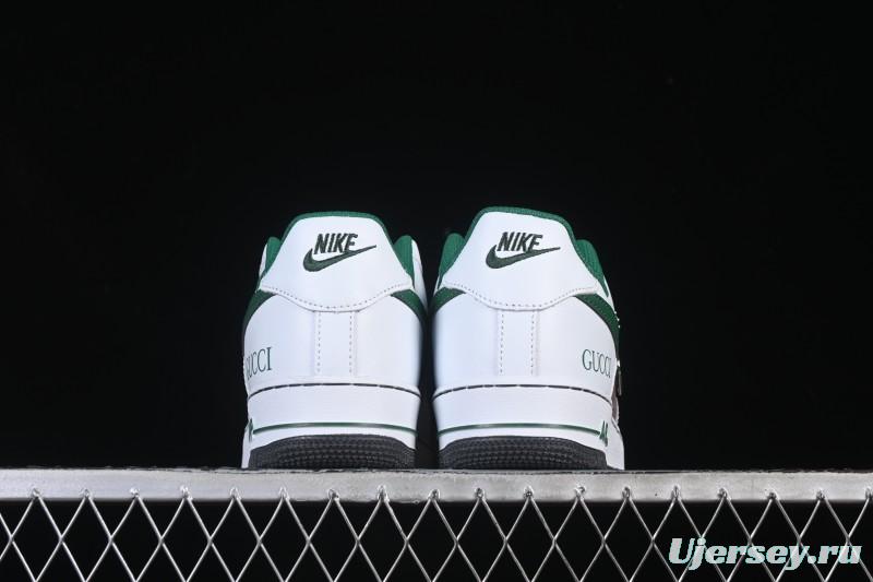 Nike Air Force 1 '07 Low Gucci Collaboration Pattern Grass Green Casual Sneakers - AH8462-004