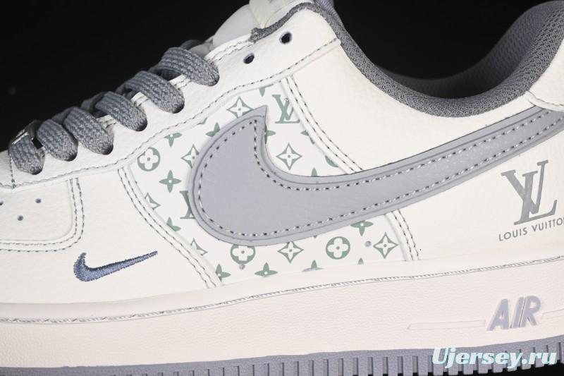 Nike Air Force 1 '07 Low LV Collaboration Printed Beige Swoosh Casual Low-Top Sneakers - HH7518-079
