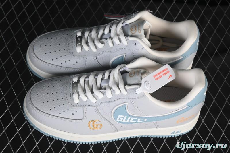 Nike Air Force 1'07 Low Gucci Collaboration Gray Blue Casual Sneakers - YF9511-800