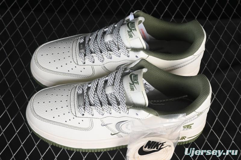 Nike Air Force 1 '07 Low Burberry Collaboration Military Green Embroidery Casual Sneakers - JP8028-003