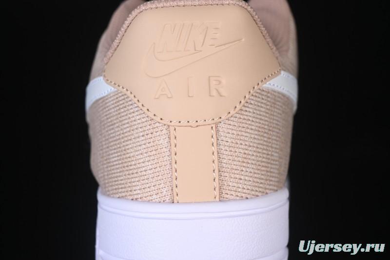 Nike Air Force 1'07 Low Knit Khaki Casual Sneakers - CI0051-200