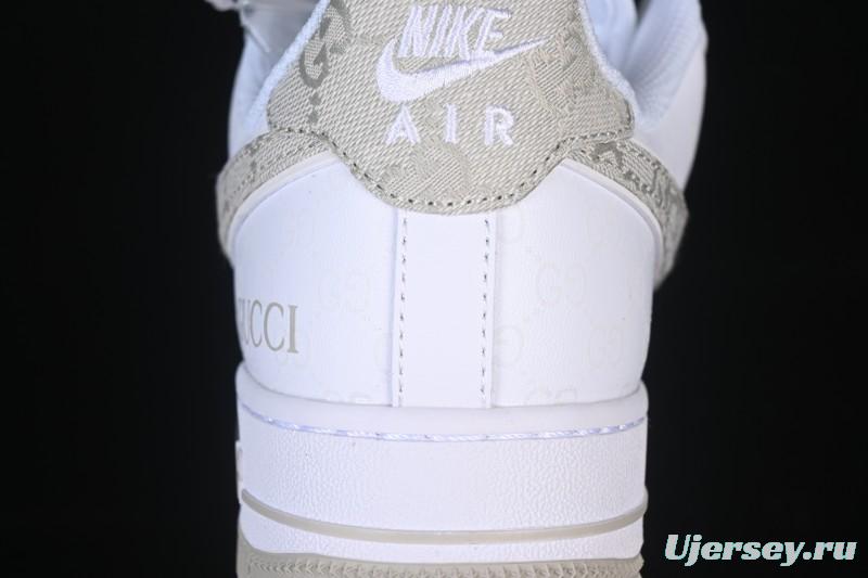 Nike Air Force 1 '07 Low Gucci Collaboration Light Gray Denim Glow-in-the-Dark Low-Top Casual Sneakers - XX3168-197