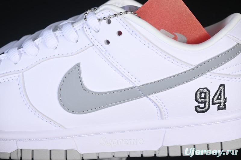 Nike Supreme x Dunk SB Dunk Low White Low-Top Casual Skate Shoes - HQ8487-100