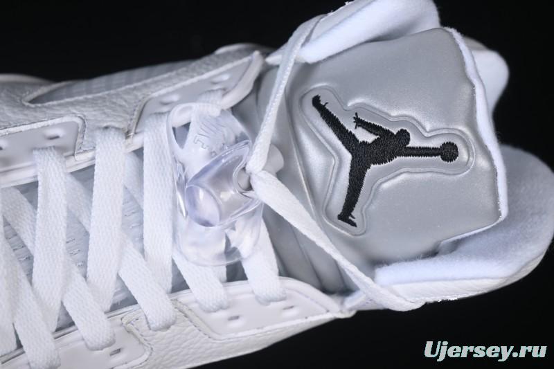 Nike Air Jordan 5 Retro White Metallic Basketball Shoes - HQ7978-103