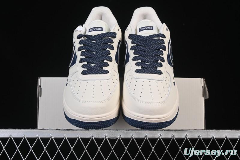 Nike Air Force 1'07 Low Supreme Co-branded Ripple Beige Blue Casual Skate Shoes - XY2025-001