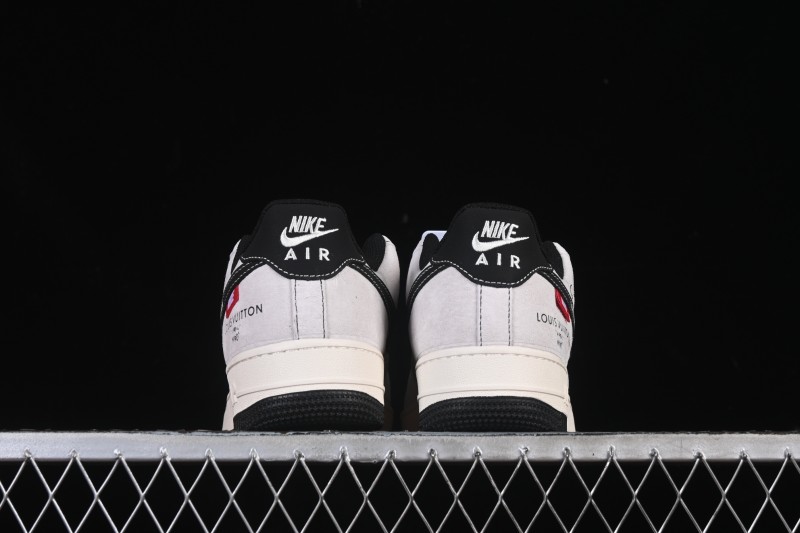 Nike Air Force 1 '07 Low LV Collaboration Black Swoosh Woven Label Casual Sneakers - CX5050-Y23