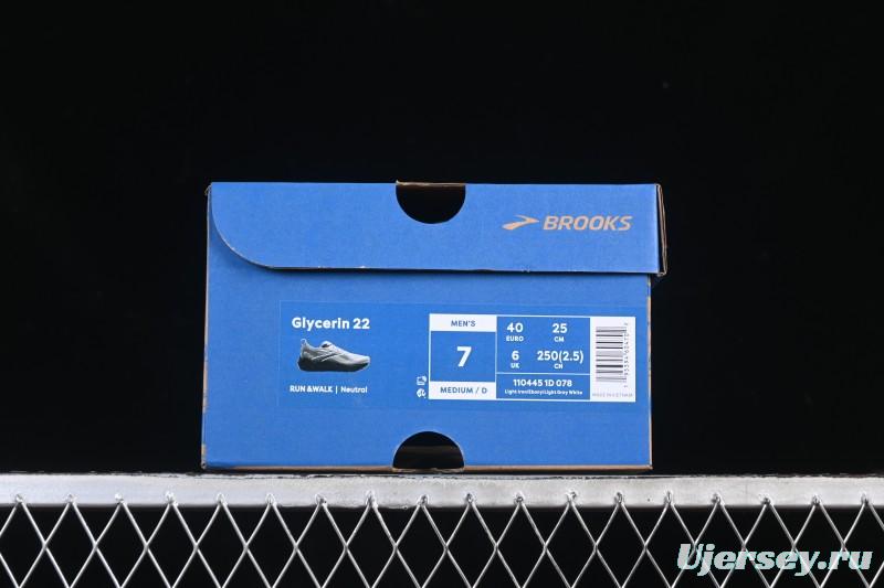 Brooks Glycerin 22 Cushioned Marathon Nitrogen Running Shoes - 1104451D078