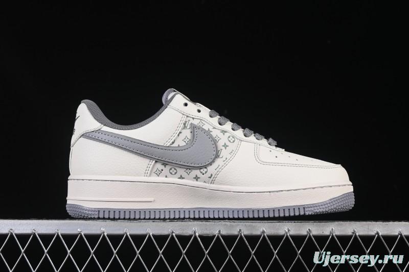 Nike Air Force 1 '07 Low LV Collaboration Printed Beige Swoosh Casual Low-Top Sneakers - HH7518-079