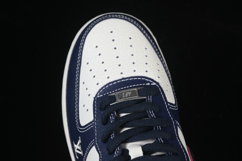 Nike Air Force 1 '07 Low Supreme Collaboration White Blue Wine Red Casual Sneakers - YF9511-801
