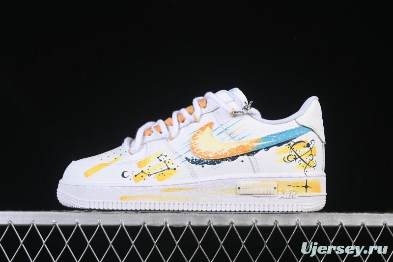Nike Air Force 1 '07 Low Leo Hand-Painted Doodle Zodiac Series Low-Top Casual Sneakers - 723-822