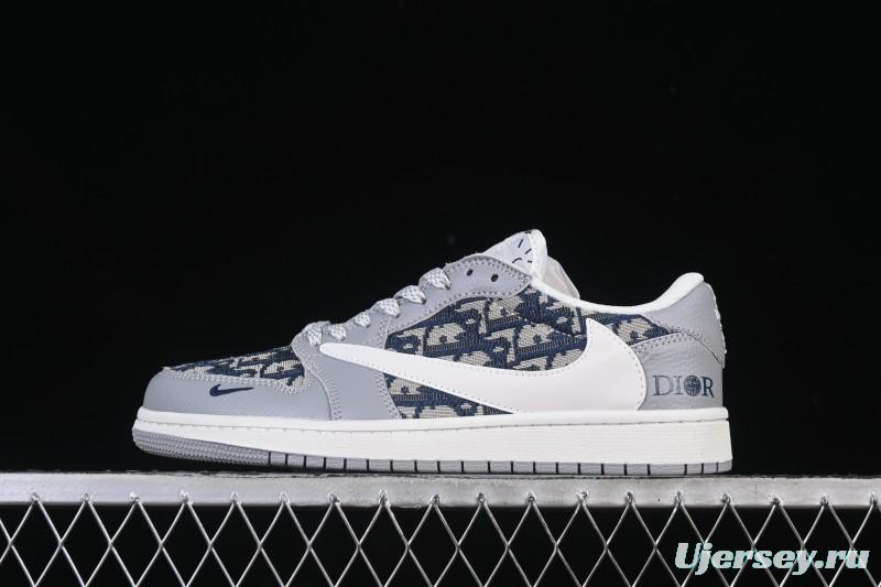 Nike Travis Scott x Fragment Design x Air Jordan 1 Low OG SP AJ1 Low Top Casual Sneakers - DZ5899-004