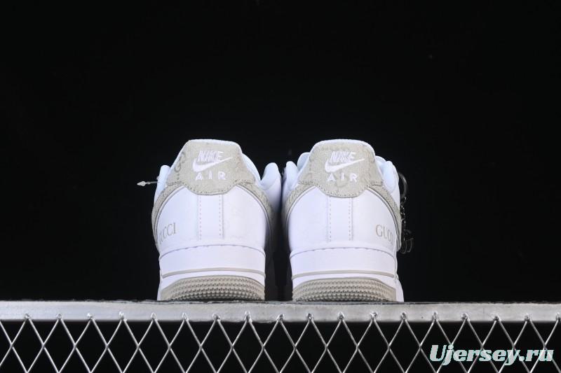 Nike Air Force 1 '07 Low Gucci Collaboration Light Gray Denim Glow-in-the-Dark Low-Top Casual Sneakers - XX3168-197