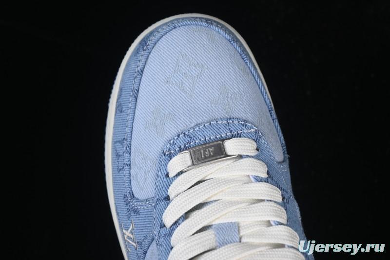 Nike Air Force 1 '07 Low LV Collaboration Light Blue Casual Sneakers - YF9511-823