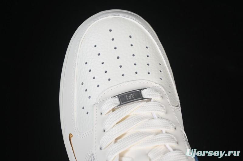 Nike Air Force 1 '07 Low Balenciaga Collaboration White Blue Gold Casual Sneakers - YF9511-803