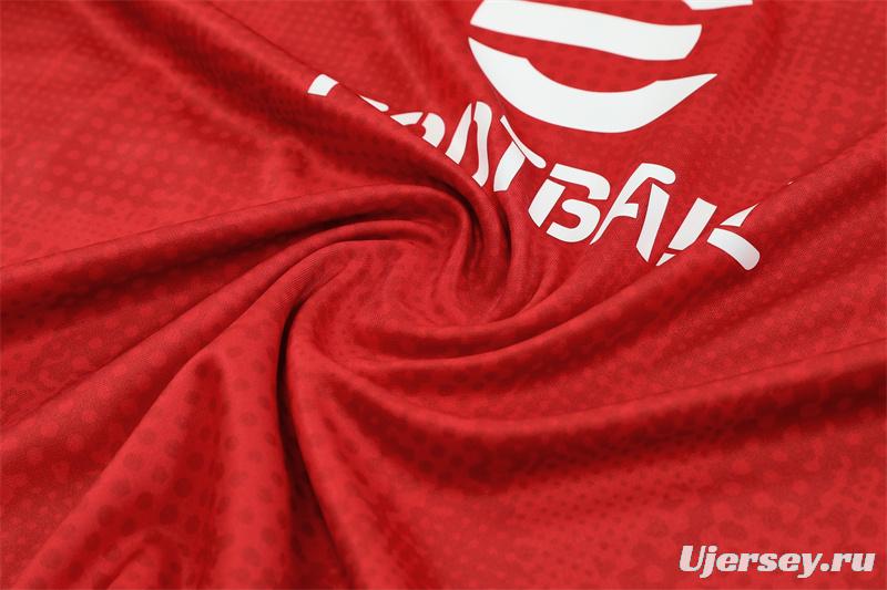 25/26 AC Milan Red Camouflage Half Zipper Jacket+Long Pants