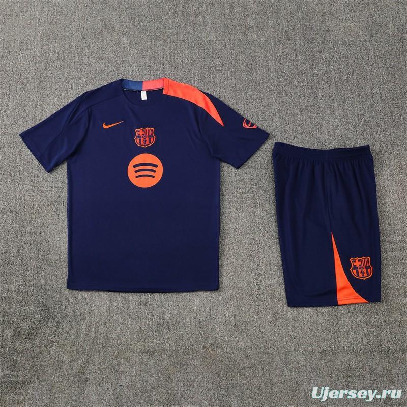 25/26 Barcelona Royal Blue T90 Short Sleeve Jersey+Shorts with XS