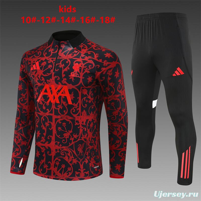 25/26 Kids Liverpool Red Camouflage Half Zipper Jacket+Long Pants
