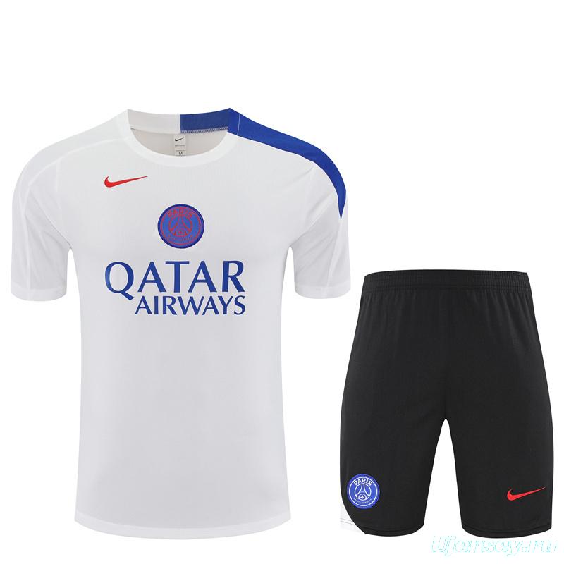 25/26 PSG White T90 with XS Short Sleeve+Soccer Shorts