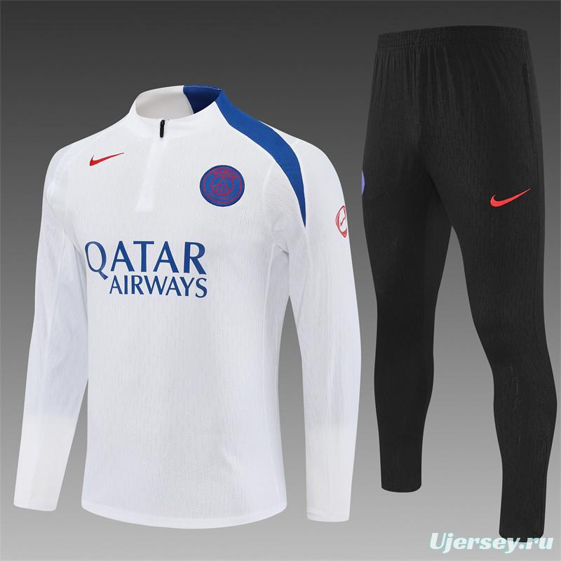 Player Version 25/26 Paris White T90 Half Zipper Jacket+Long Pants