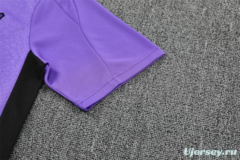 25/26 Barcelona Purple Joint Edition with XS Short Sleeve+Soccer Shorts