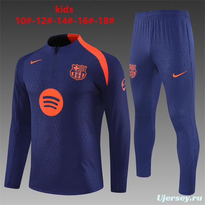 Player Version 25/26 Kids Barcelona Royal Blue T90 Half Zipper Jacket+Long Pants