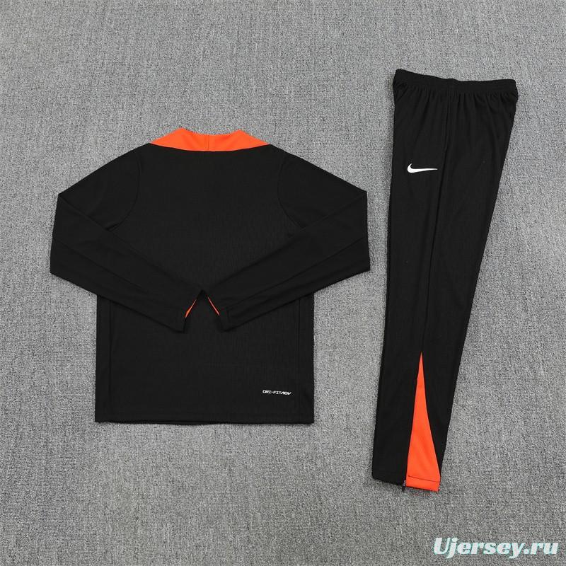 Player Version 25/26 Brazil Black Half Zipper Jacket+Long Pants