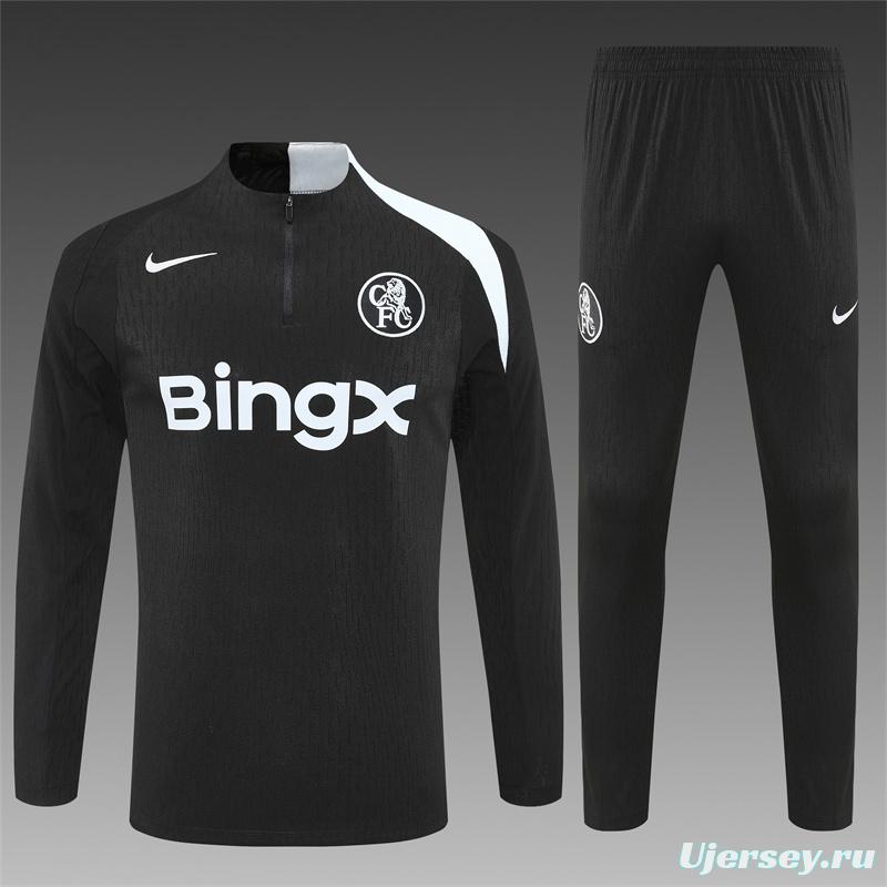 Player Version 25/26 Chelsea Black T90 Half Zipper Jacket+Long Pants
