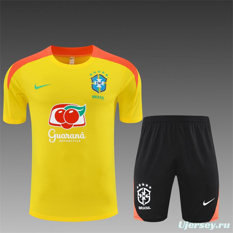 25/26 Brazil Yellow with XS Short Sleeve+Soccer Shorts