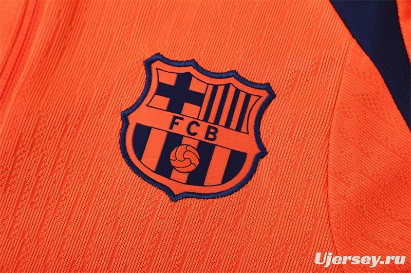 Player Version 25/26 Barcelona Orange T90 Half Zipper Jacket+Long Pants