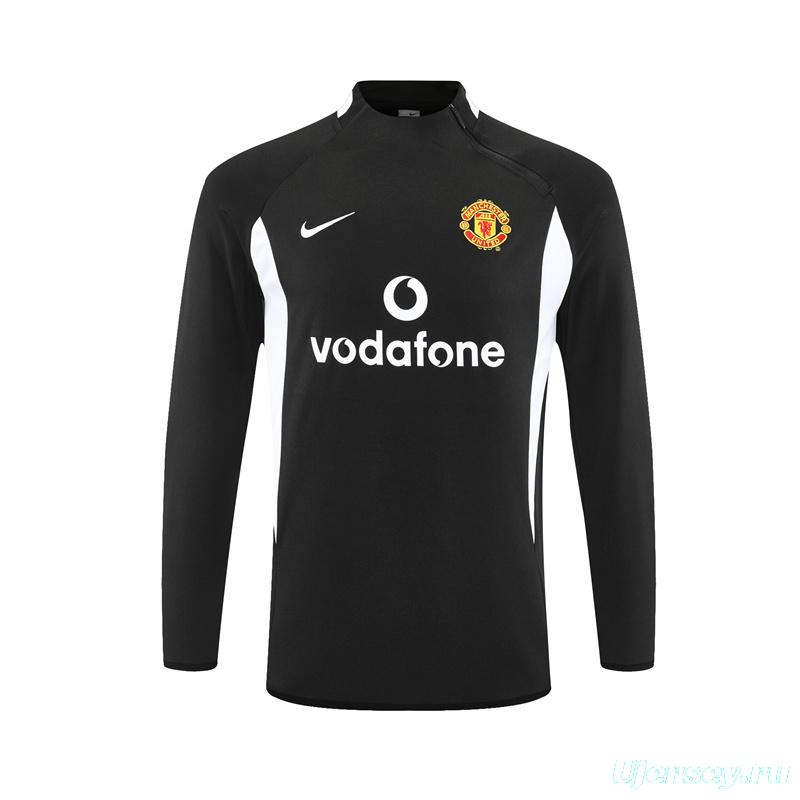 Retro 02/03 Manchester United Black Half Zipper Jacket