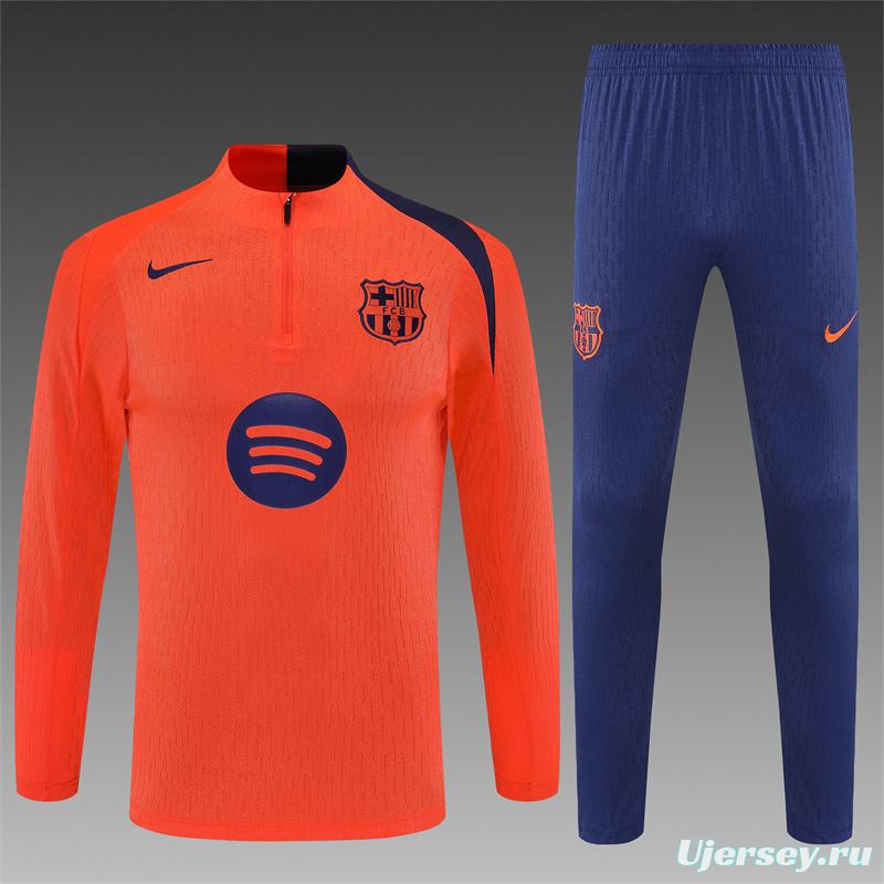Player Version 25/26 Barcelona Orange T90 Half Zipper Jacket+Long Pants