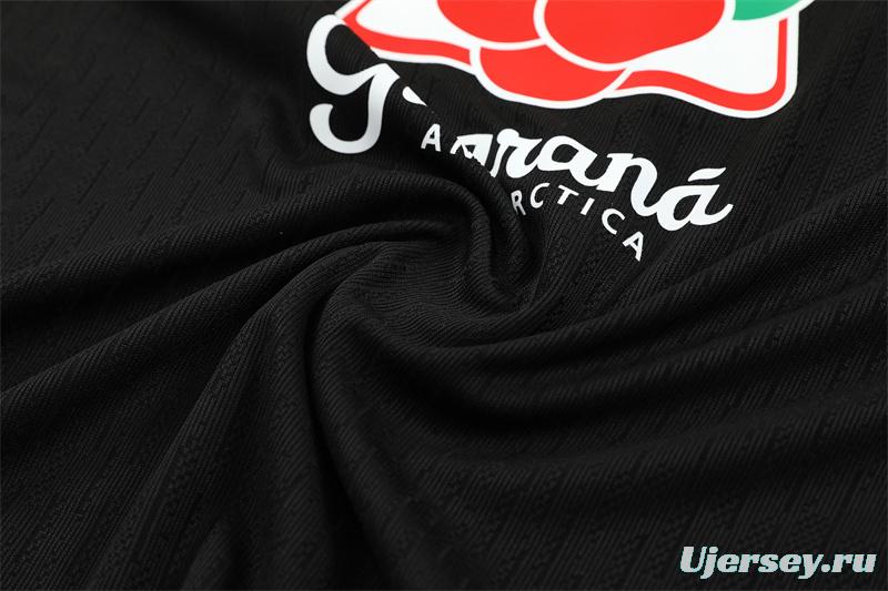 Player Version 25/26 Brazil Black Half Zipper Jacket+Long Pants