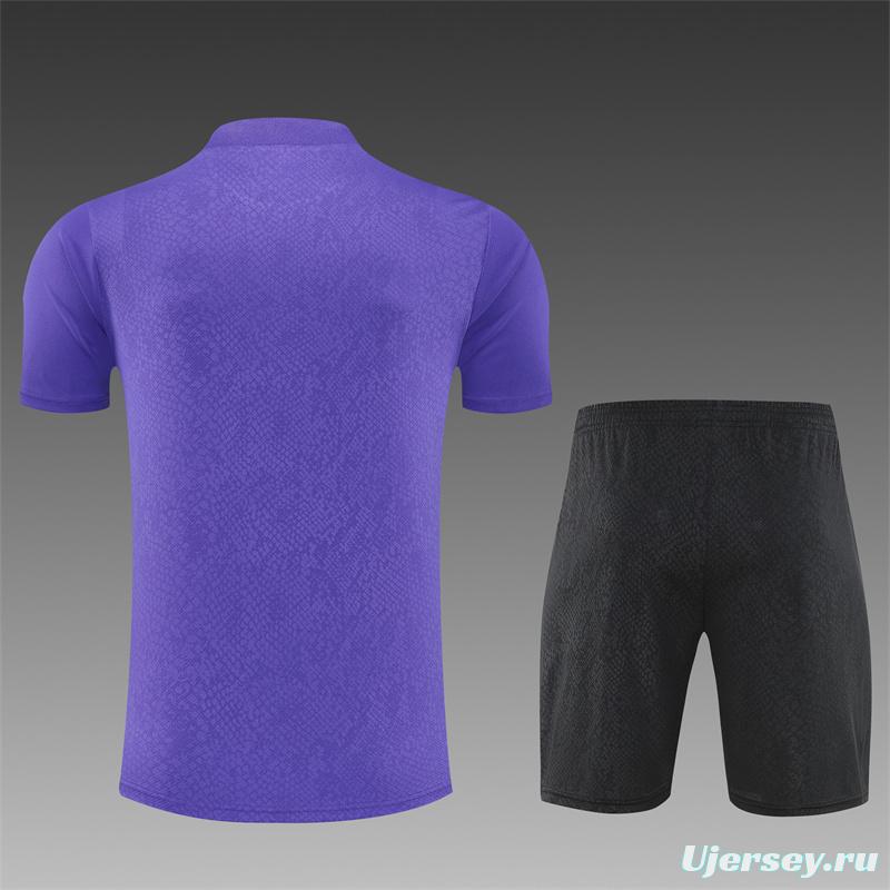 25/26 Barcelona Purple Joint Edition with XS Short Sleeve+Soccer Shorts