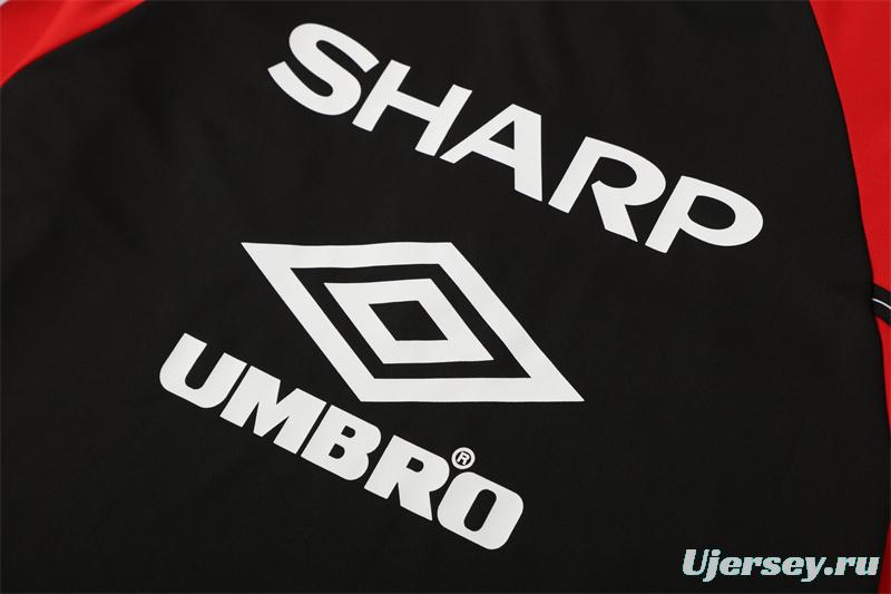 Retro 98/99 Manchester United Black Half Zipper Jacket