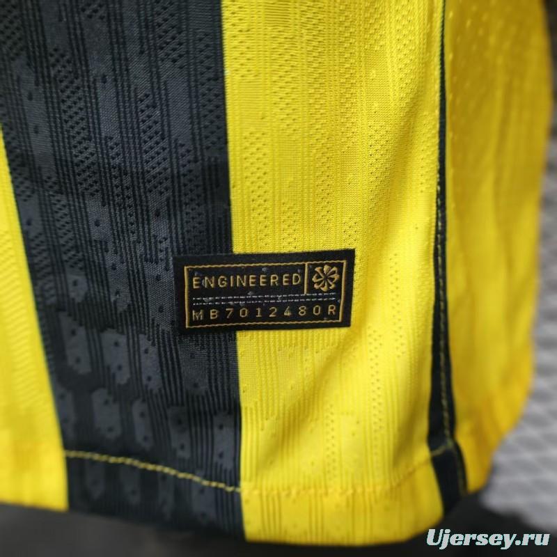 Player Version 25/26 Al Ittihad Home Jersey With New Sponsor