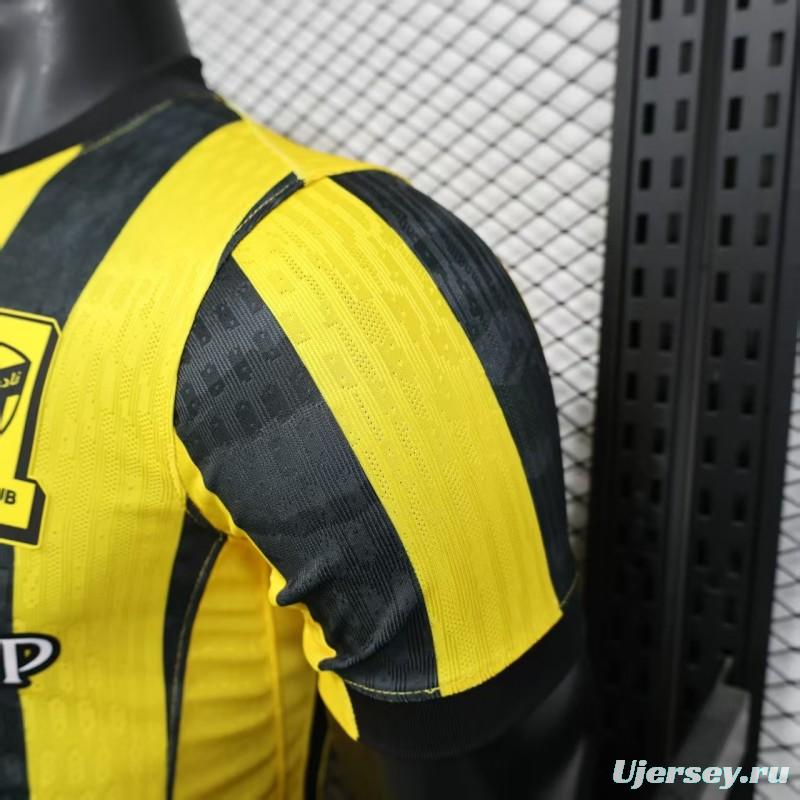 Player Version 25/26 Al Ittihad Home Jersey With New Sponsor