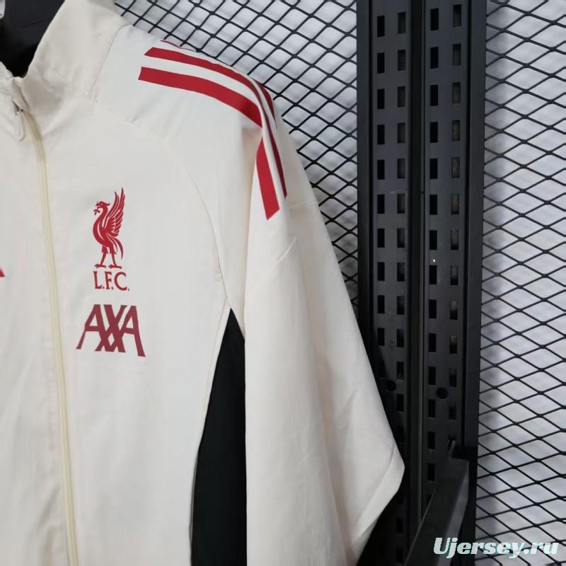 25/26 Liverpool White Windbreaker (with Inner Lining)