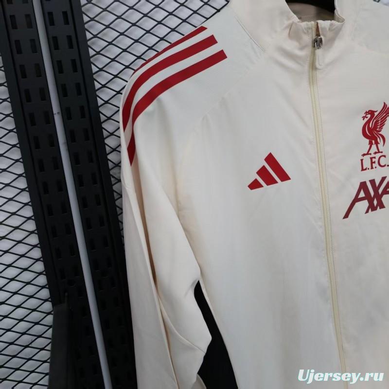 25/26 Liverpool White Windbreaker (with Inner Lining)