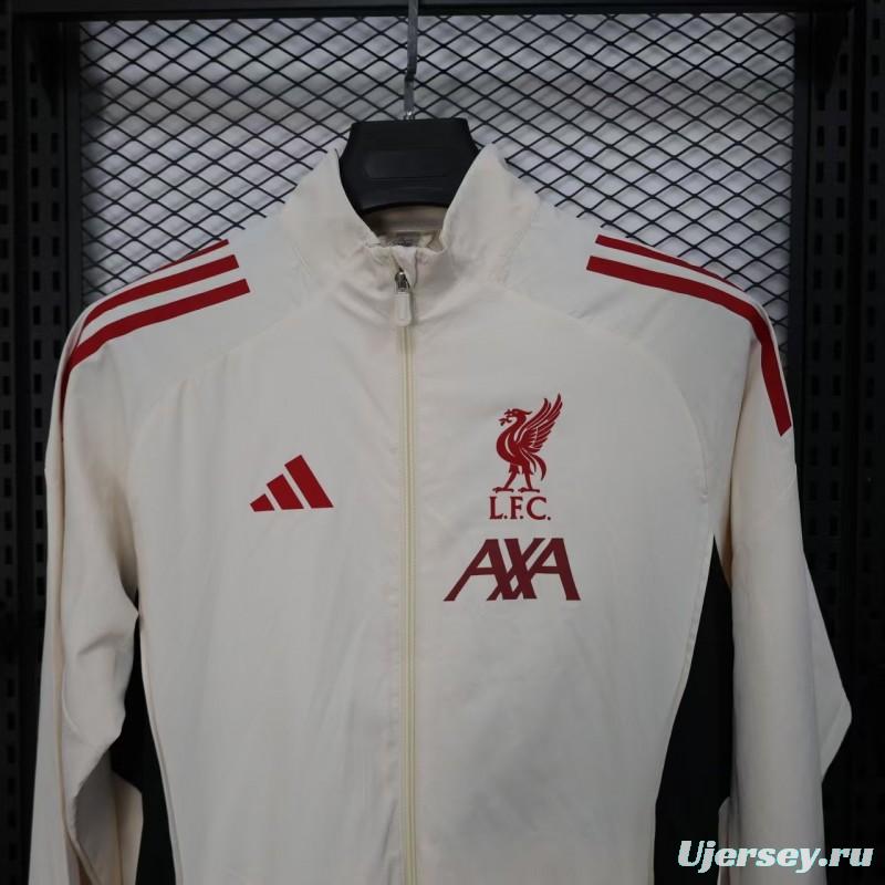 25/26 Liverpool White Windbreaker (with Inner Lining)