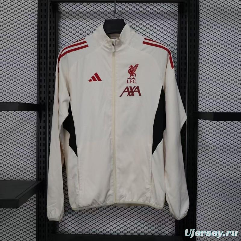 25/26 Liverpool White Windbreaker (with Inner Lining)