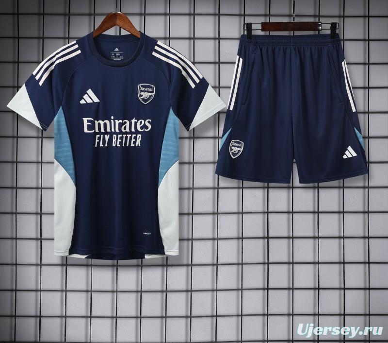 25/26 Real Madrid Navy Short Sleeve Jersey+Shorts