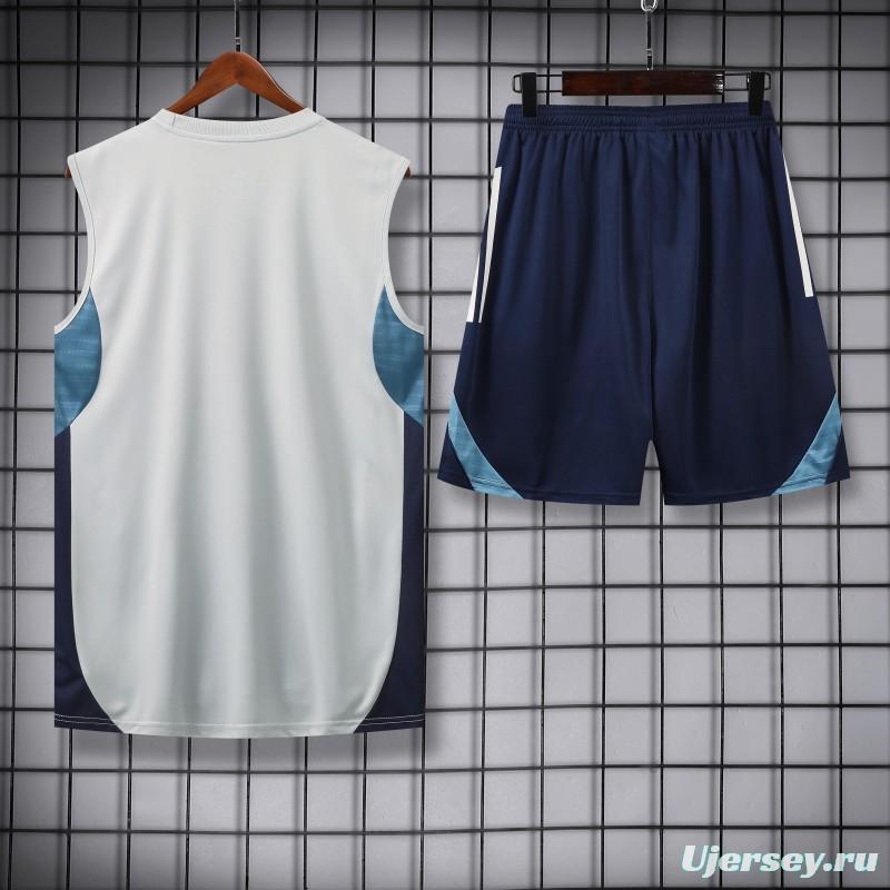 25/26 Real Madrid White Vest Jersey+Shorts