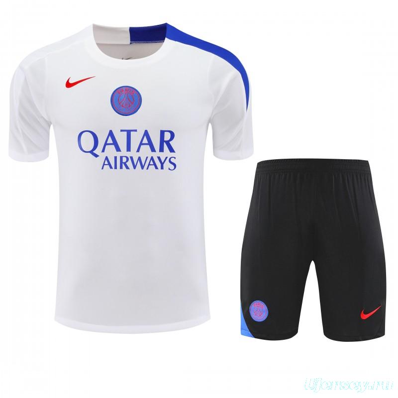 25/26 PSG White Short Sleeve Jersey+Shorts