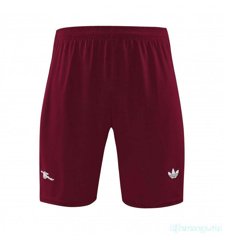 25/26 Arsenal Adidas Original Wine Short Sleeve Jersey+Shorts