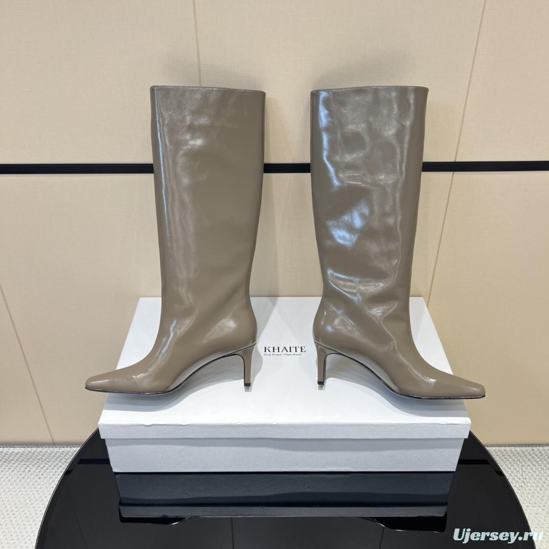 Khaite 2025/SS Square Toe Slip-On High Boots - KFY00490
