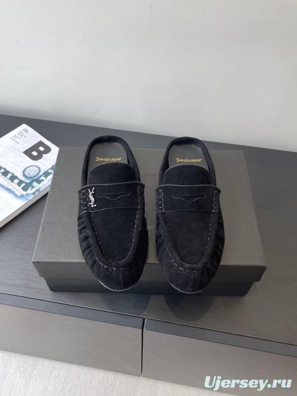 Saint Laurent Classic Loafer Mule Flat Shoes - KFY00320