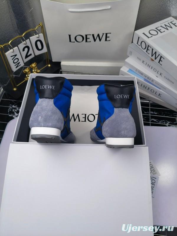 LOEWE High-Top German Training Sneakers Retro Fashion Casual White Shoes - LY00330