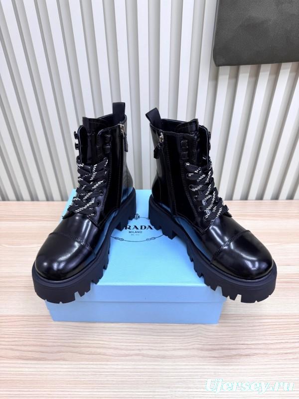 Prada 2025 SS Platform Martin Boots with Classic Triangle Logo - LY0350